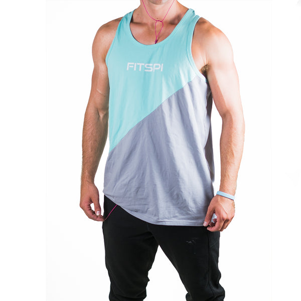 SLICE Tank Top - Teal/Gray